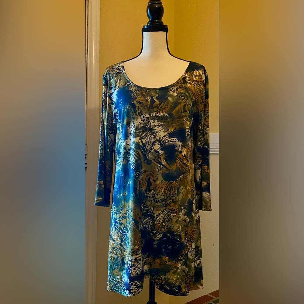 R&B COLLECTION Paisley Dress; XL; EUC.